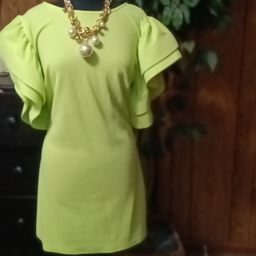 A lime green dress.